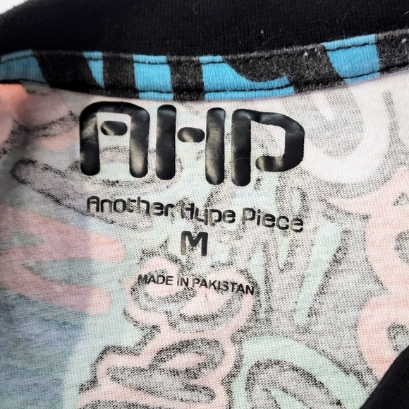AHP Another Hype Piece Hype All Over Print Short Sleeve T-shirt Sz M Graphic Tee - Picture 9 of 10
